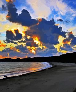 Alderney Beach Sunset paint by numbers