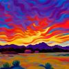 Sunset View Landscape paint by numbers