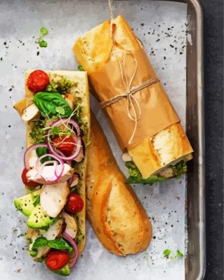 Tasty Sandwiches paint by numbers
