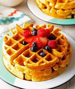 Tasty Waffles With Fruits paint by numbers