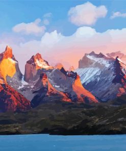 Aesthetic Torres Del Paine National Park paint by numbers