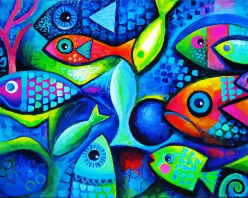 Tropical Fishes Art paint by numbers