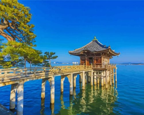 Ukimido Floating Temple paint by numbers
