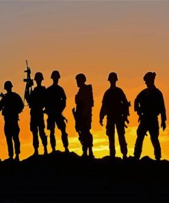 Soldiers Silhouettes paint by numbers