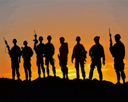 Soldiers Silhouettes paint by numbers