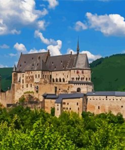 Aesthetic Vianden Castle paint by numbers