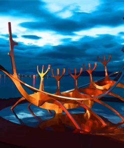 The Sun Voyager Sculpture paint by numbers