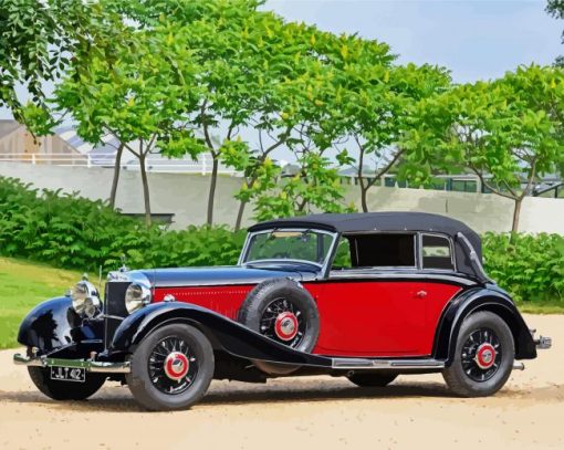 Vintage Mercedes Benz paint by numbers