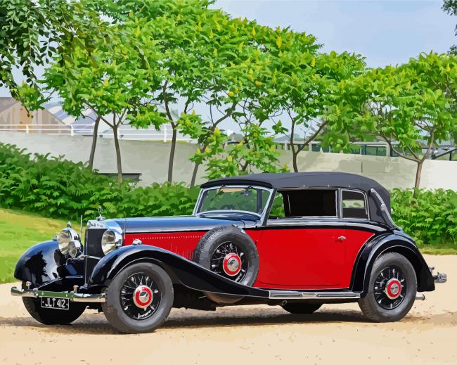 Vintage Mercedes Benz paint by numbers
