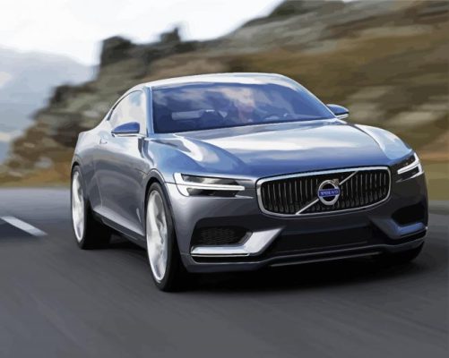 Volvo Car On Road paint by numbers