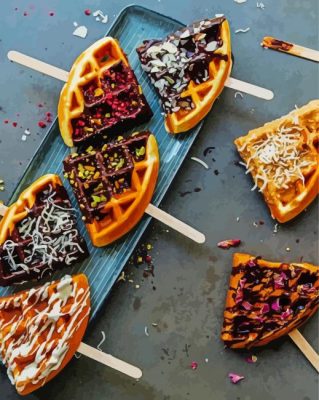 Delicious Waffle Pops paint by numbers