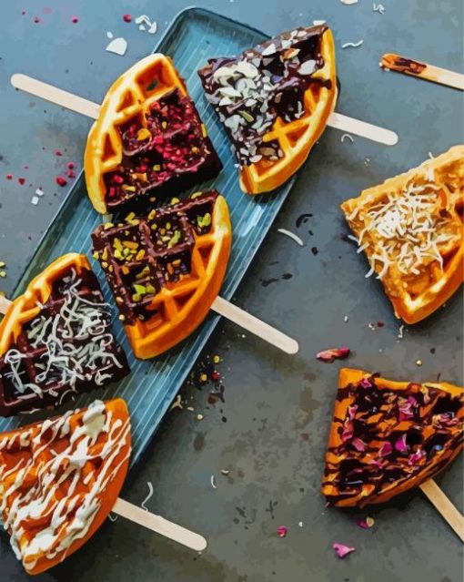 Delicious Waffle Pops paint by numbers