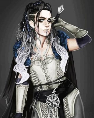 Warrior Viking Lady paint by numbers