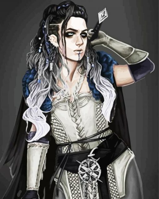 Warrior Viking Lady paint by numbers