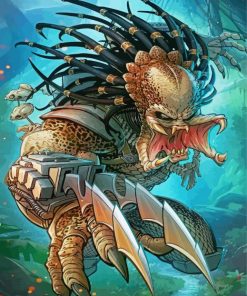 Scary Yautja Predator paint by numbers