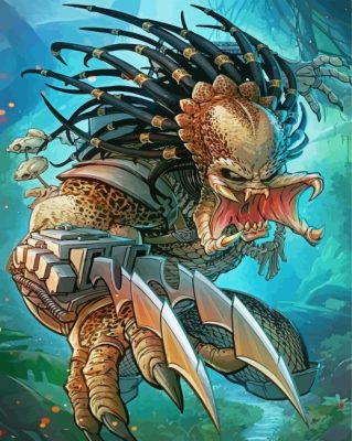 Scary Yautja Predator paint by numbers