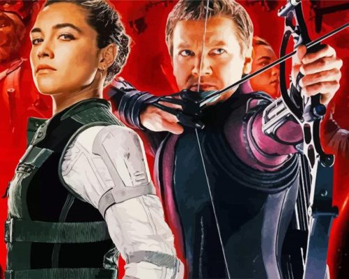 Yelena Belova And Clint Barton paint by numbers