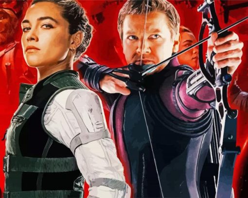 Yelena Belova And Clint Barton paint by numbers