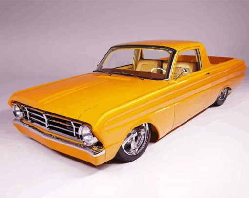 Yellow Ford Ranchero Car paint by numbers