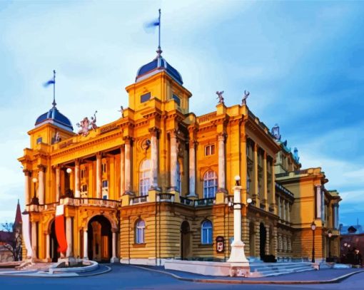 Croatian National Theatre In Zagreb paint by numbers