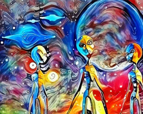 Abstract Aliens Art paint by numbers