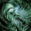 Abstract Aliens paint by numbers
