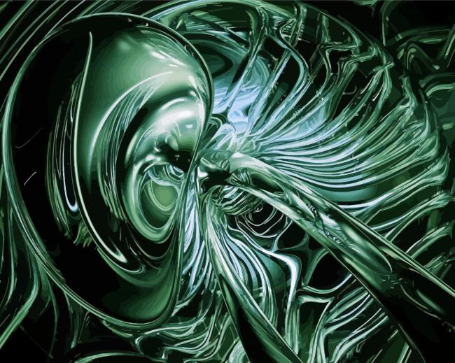 Abstract Aliens paint by numbers