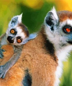 Adorable Ring Tailed Lemurs paint by numbers