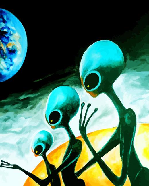Aesthetic Abstract Aliens paint by numbers