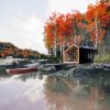 Aesthetic Lake Cabin paint by numbers