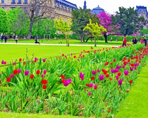 Aesthetic Tuileries Garden paint by numbers