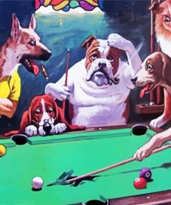 Aesthetics Dogs Playing Pool paint by numbers