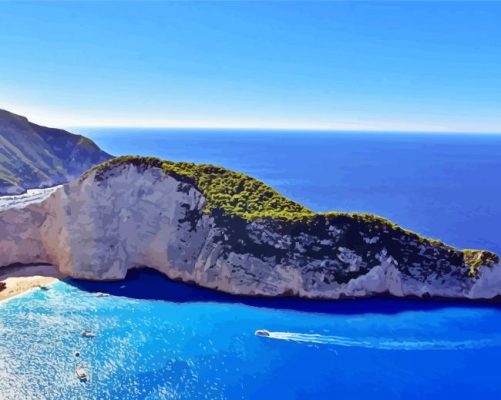 Aesthetic Greek Island Landscape paint by numbers