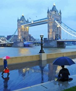 Aesthetic London City In The Rain paint by numbers