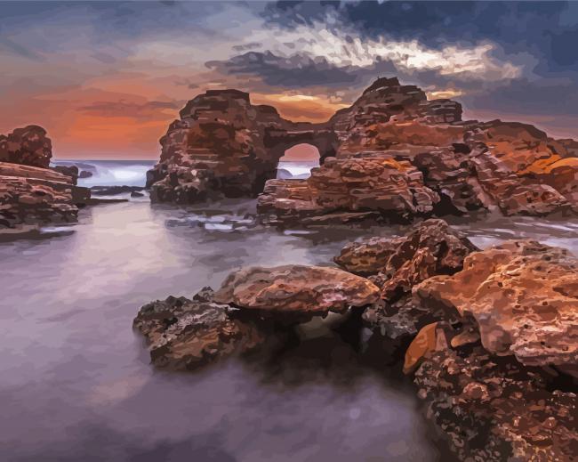 Agios Theologos Beach paint by numbers