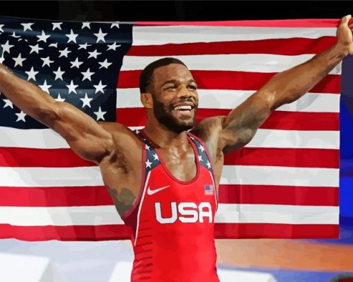 The American Athlete Jordan Burroughs paint by numbers