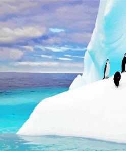 Antarctica Iceberg Penguins paint by number