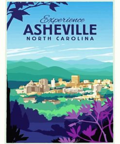 Asheville north carolina poster paint by numbers