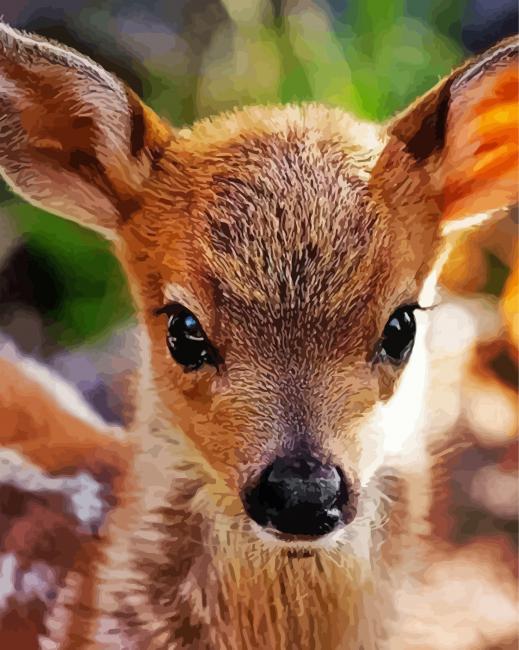 Baby Deer Face paint by numbers
