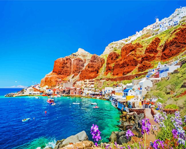 Beautiful Greek Island paint by numbers