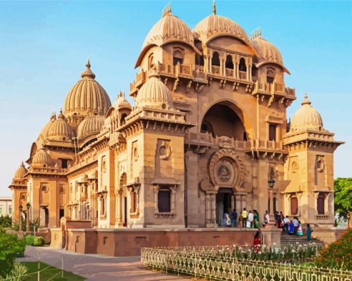 Aesthetic Belur Math Temple paint by numbers