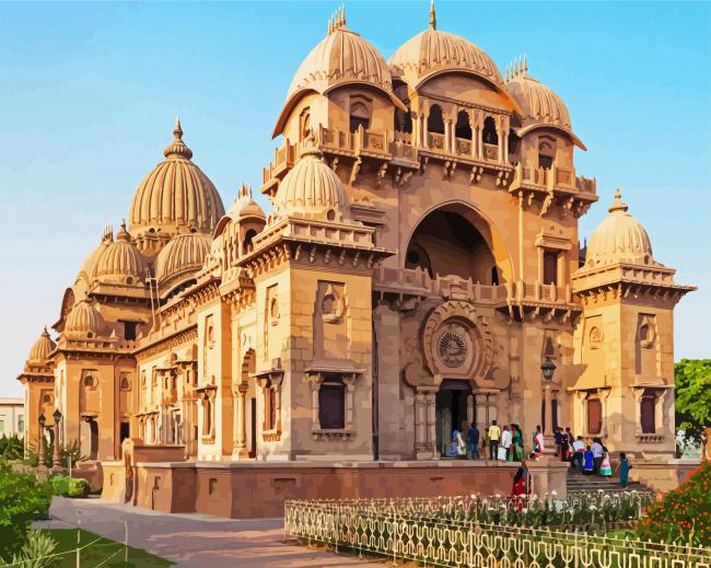Aesthetic Belur Math Temple paint by numbers
