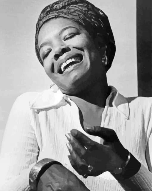 Monochrome Maya Angelou paint by numbers