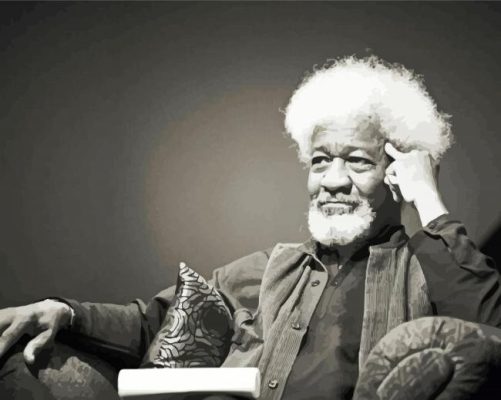 Monochrome Wole Soyinka paint by numbers