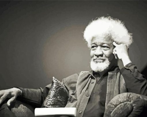 Monochrome Wole Soyinka paint by numbers