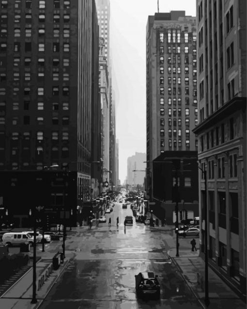 Black And White City paint by numbers