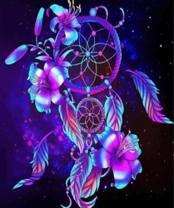 Blue And Violet Dream Catcher paint by numbers