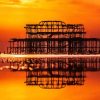 Pier Silhouette Reflection paint by numbers