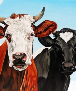 Brown And Black Cows paint by numbers