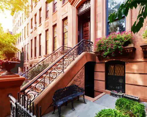 Aesthetics Brownstone Buildings paint by numbers